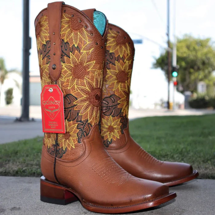 Botas de Cuero con Girasoles para Mujer en Horma Rodeo - Image 3