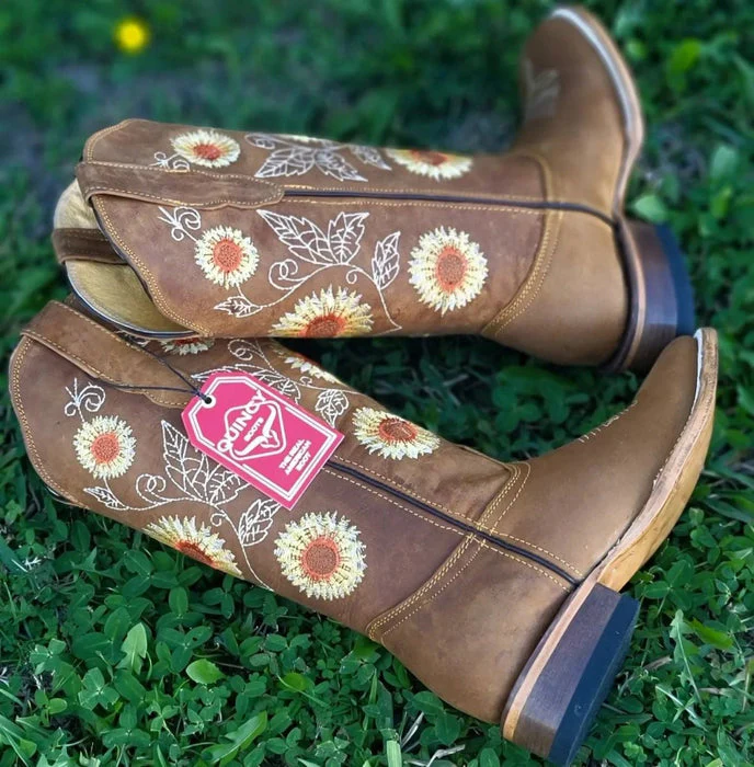 Botas de Cuero con Girasoles para Mujer en Horma Rodeo - Image 7