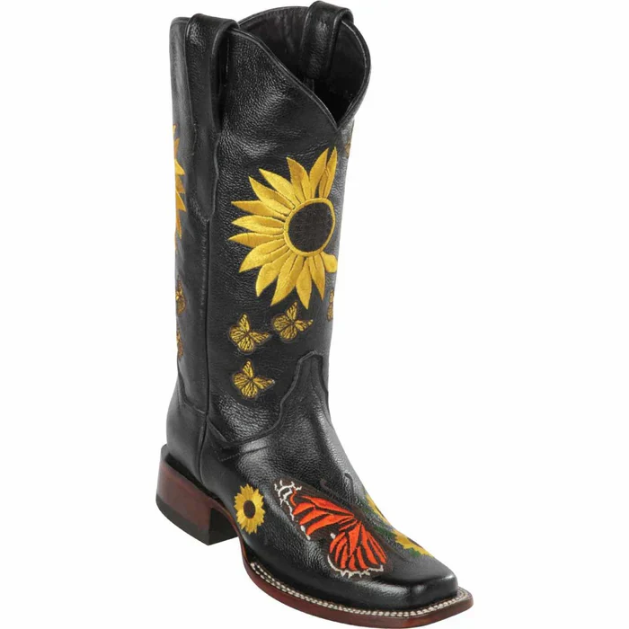 Botas Vaqueras de Cuero con Girasoles para Mujer en Horma Rodeo - Image 2