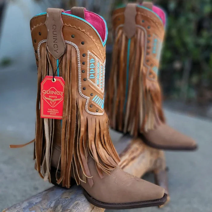 Botas de Cuero Crazy para Mujer en Punta Recortada - Image 2