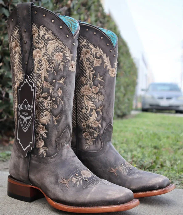 Botas de Cuero Lijado para Mujer en Horma Rodeo Color Choco - Image 3
