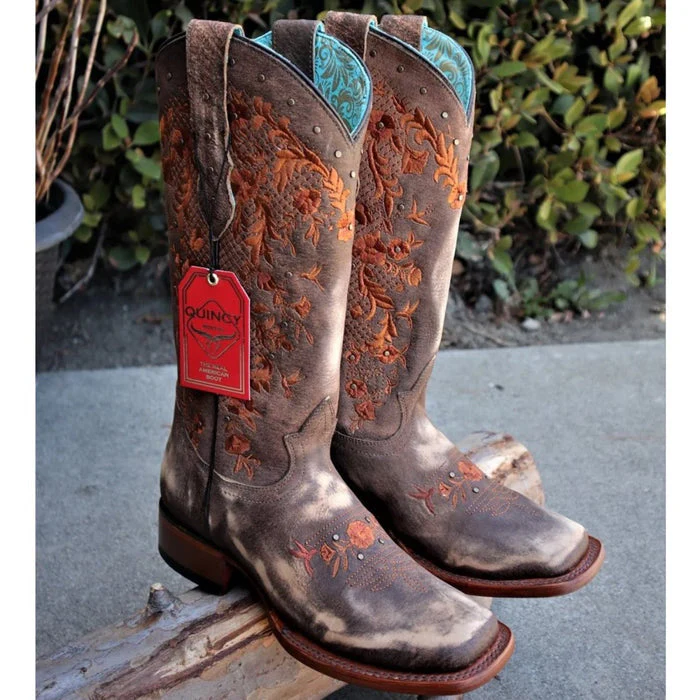 Botas de Cuero Lijado para Mujer en Horma Rodeo Color Tan - Image 2