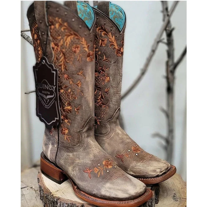 Botas de Cuero Lijado para Mujer en Horma Rodeo Color Tan - Image 3