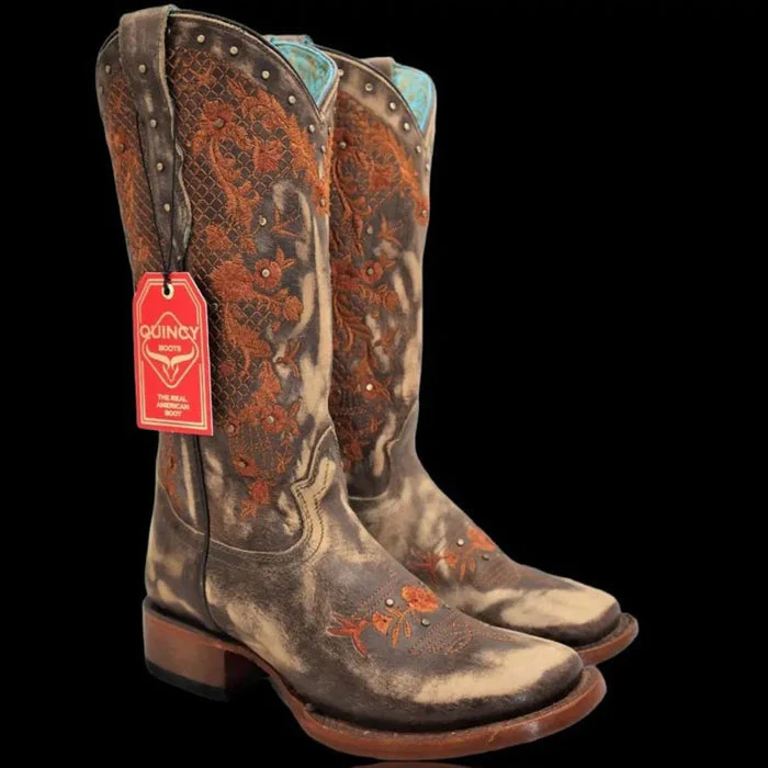 Botas de Cuero Lijado para Mujer en Horma Rodeo Color Tan - Image 4
