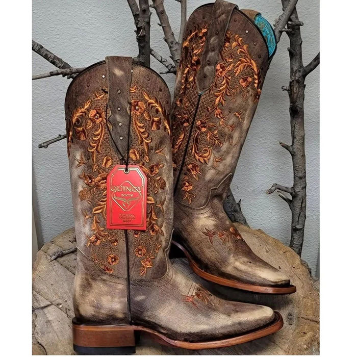 Botas de Cuero Lijado para Mujer en Horma Rodeo Color Tan - Image 6