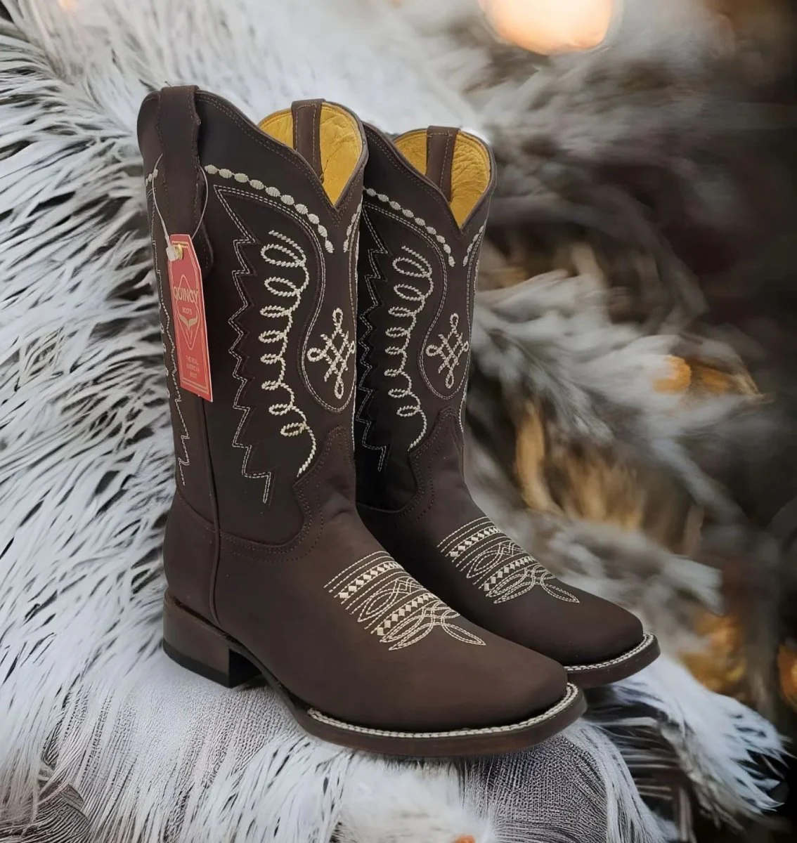 Botas Altas de Cuero Original para Mujer en Horma Rodeo Chocolate Q322N6294 - Image 5