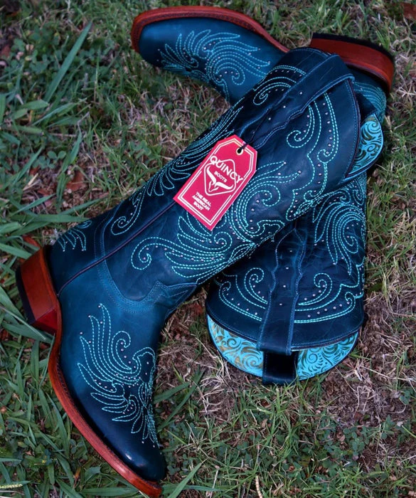 Botas de Cuero Volcano para Mujer en Horma Rodeo Color Turquesa - Image 5