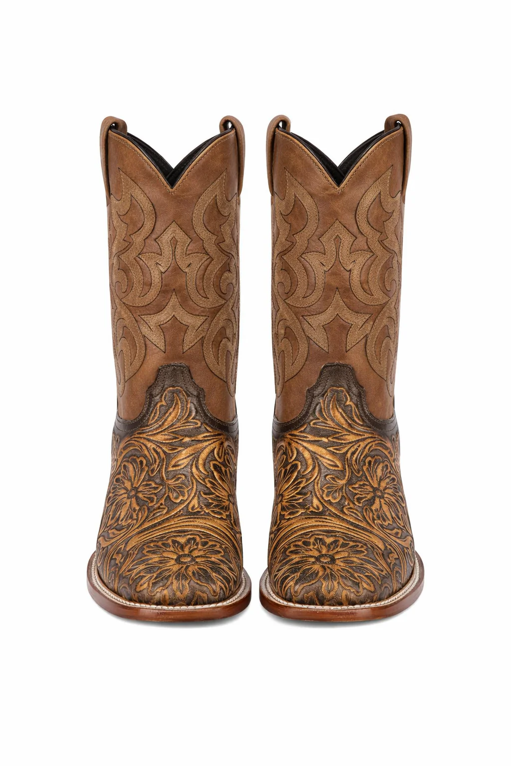 Botas de Cuero Cincelada Horma Rodeo Cuadrada - Image 8