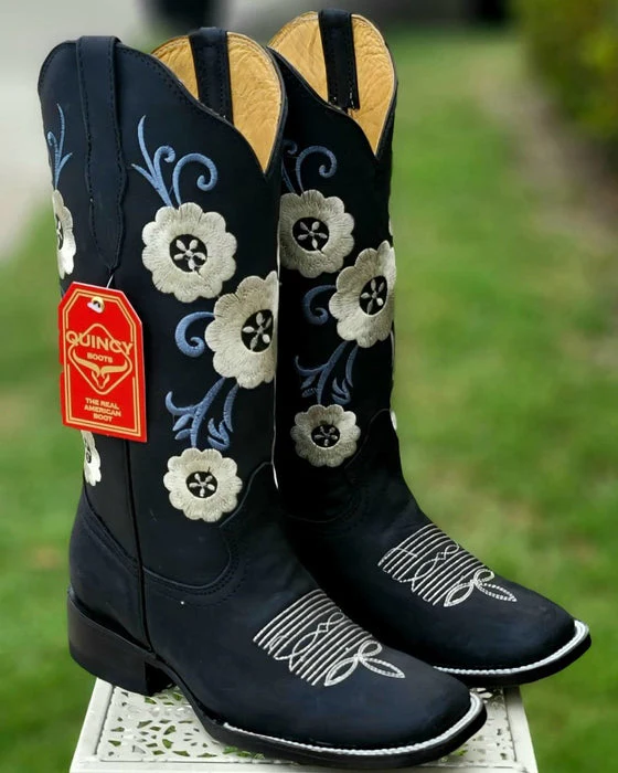 Botas de Cuero con Flores para Mujer en Horma Rodeo - Image 5