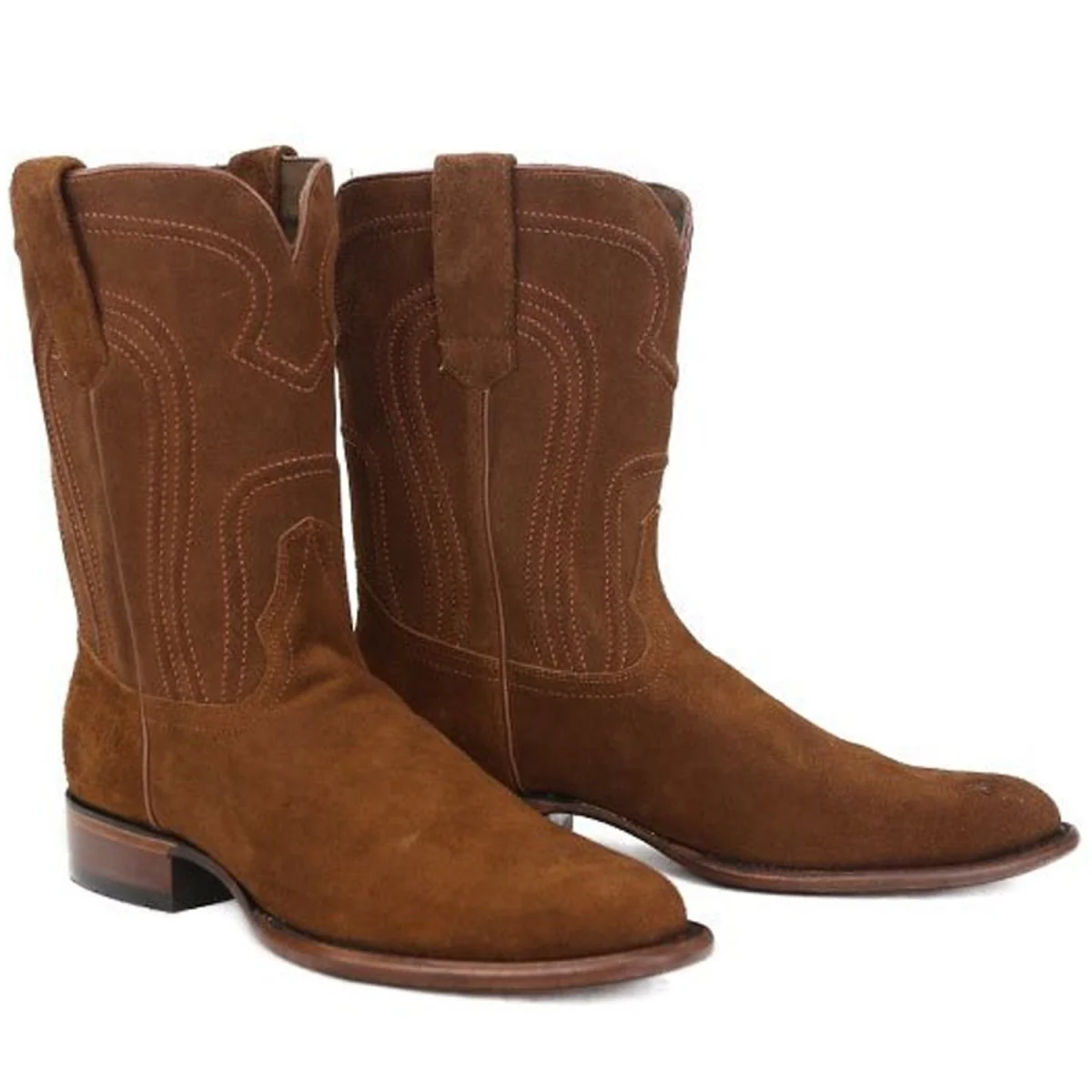 Botas de Cuero Gamuza Original en Horma Roper Color Cognac LAB-696603 - Image 2