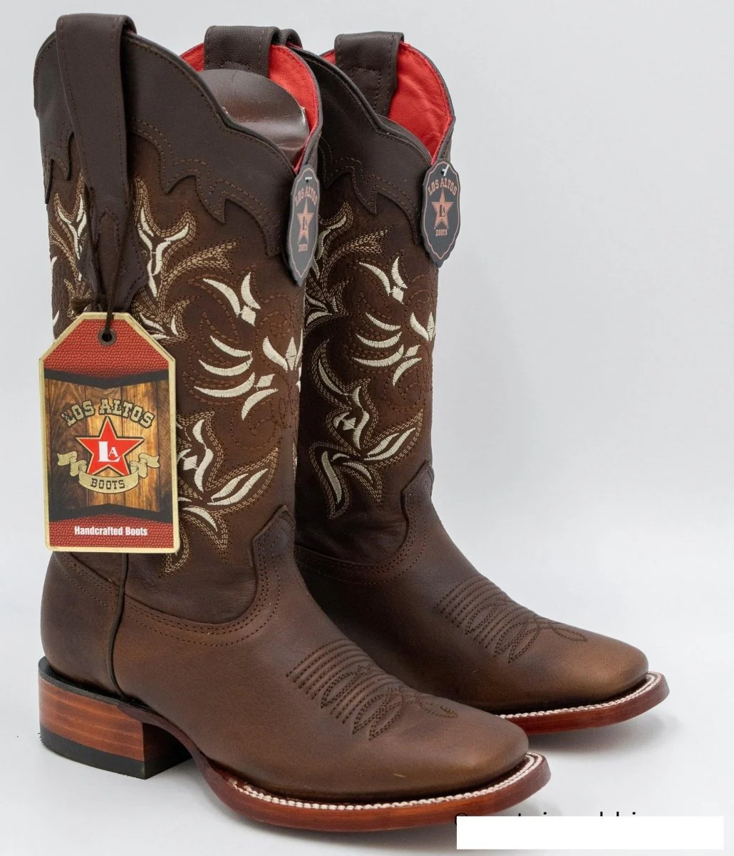 Botas de Cuero Rage Horma Rodeo Cuadrada para Dama Color Nuez LAB-322N9940 - Image 5