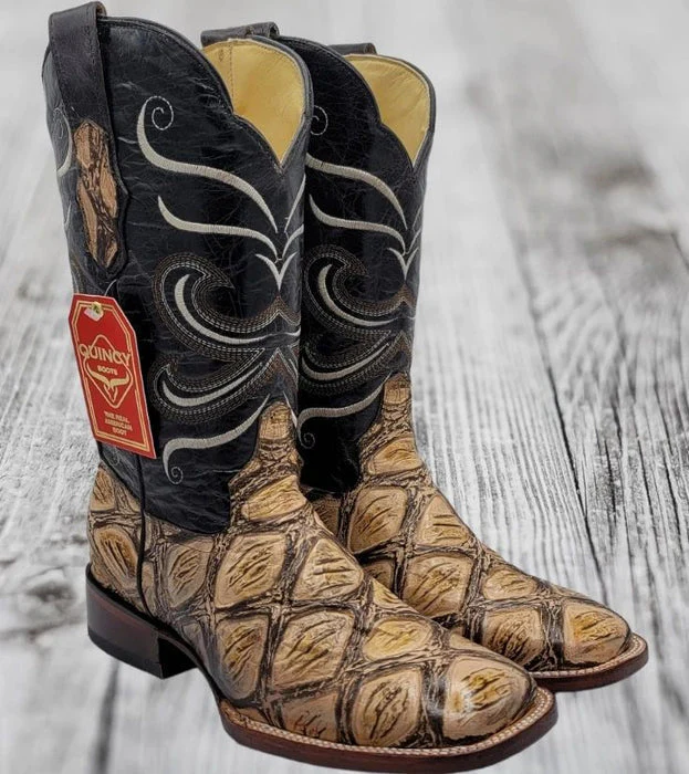 Botas de Pescado Africano Grabado Horma Rodeo Cuadrada - Image 6