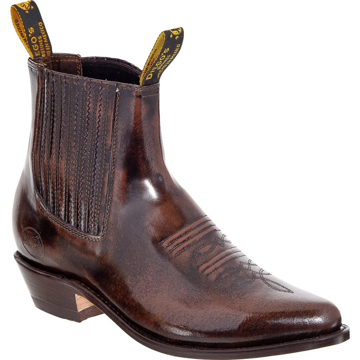 Botines Charros de Piel Acabado Camaleon Color Cafe DIE-63VC07 - Image 2