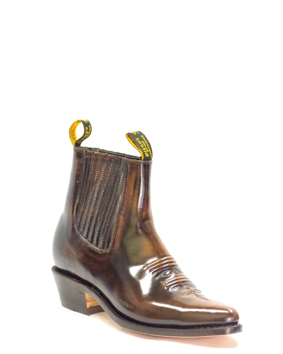 Botines Charros de Piel Acabado Camaleon Color Cafe DIE-63VC07 - Image 3