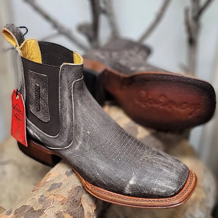 Botin Charro Quincy con Punta Cuadrada Color Cafe Claro