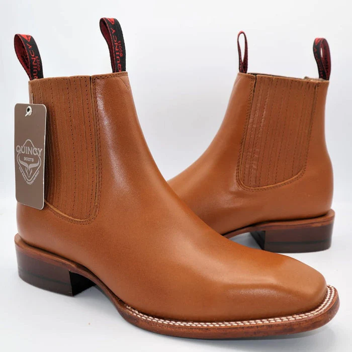 Botines Charros Quincy con Punta Cuadrada Color Miel - Image 2