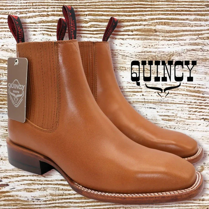 Botines Charros Quincy con Punta Cuadrada Color Miel - Image 4