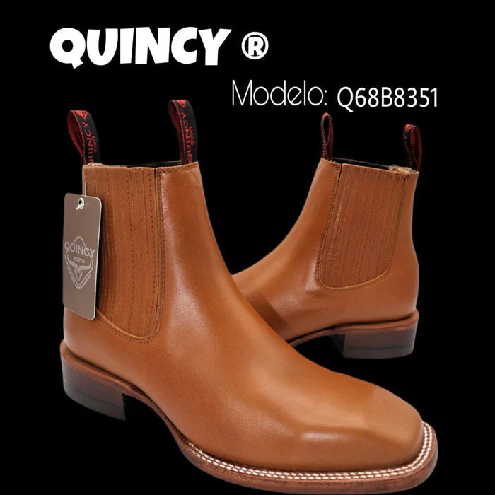 Botines Charros Quincy con Punta Cuadrada Color Miel - Image 5