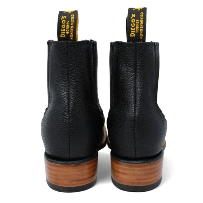 Botines Charros Quincy con Punta Cuadrada Color Negro DIE - Image 6