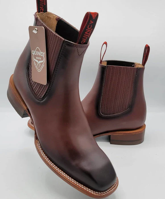 Botines Charros Quincy con Punta Cuadrada Color Vino - Image 10