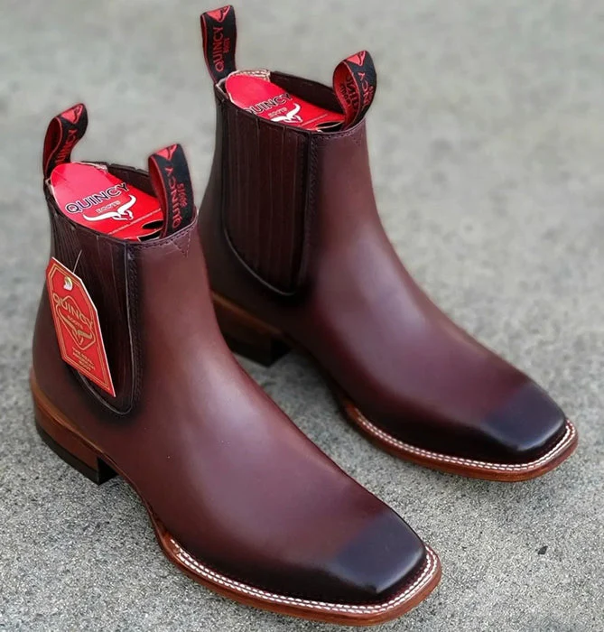 Botines Charros Quincy con Punta Cuadrada Color Vino - Image 13