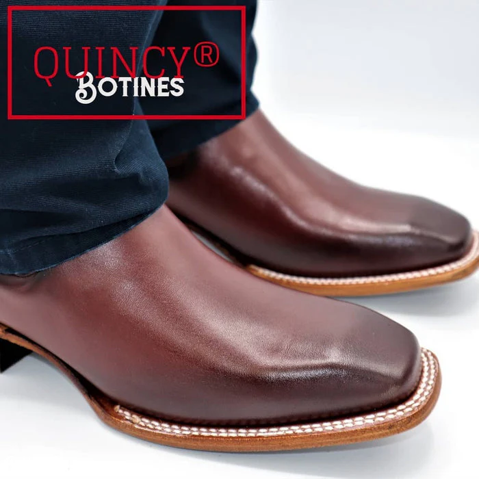 Botines Charros Quincy con Punta Cuadrada Color Vino - Image 6