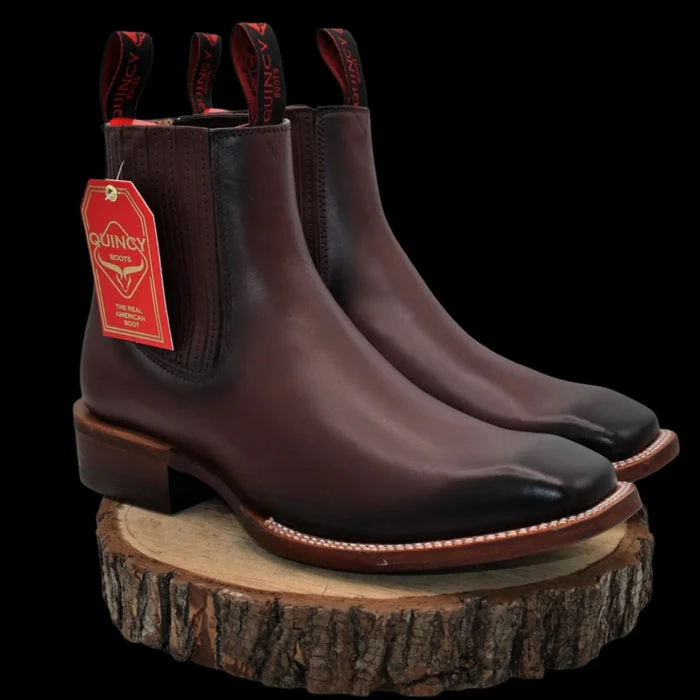 Botines Charros Quincy con Punta Cuadrada Color Vino - Image 7