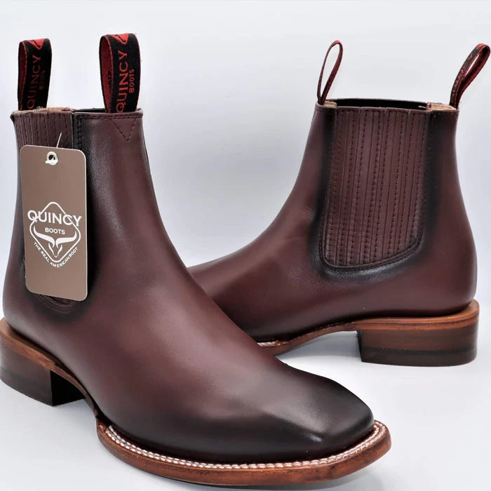 Botines Charros Quincy con Punta Cuadrada Color Vino - Image 8