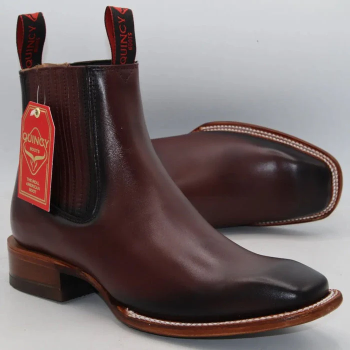 Botines Charros Quincy con Punta Cuadrada Color Vino - Image 4