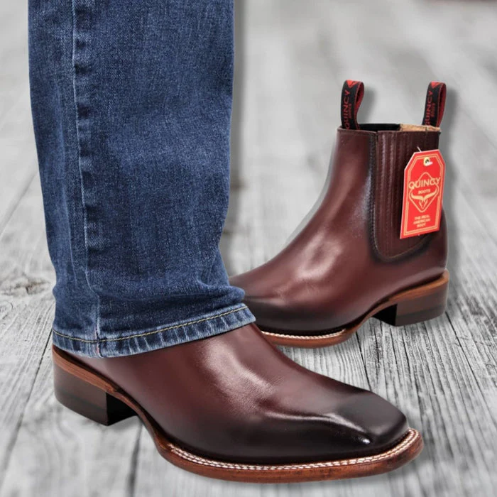 Botines Charros Quincy con Punta Cuadrada Color Vino - Image 9
