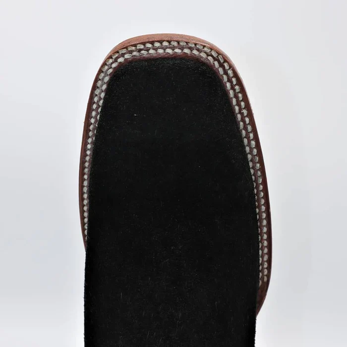 Botines Charros Quincy de Gamuza con Punta Cuadrada Negro - Image 6