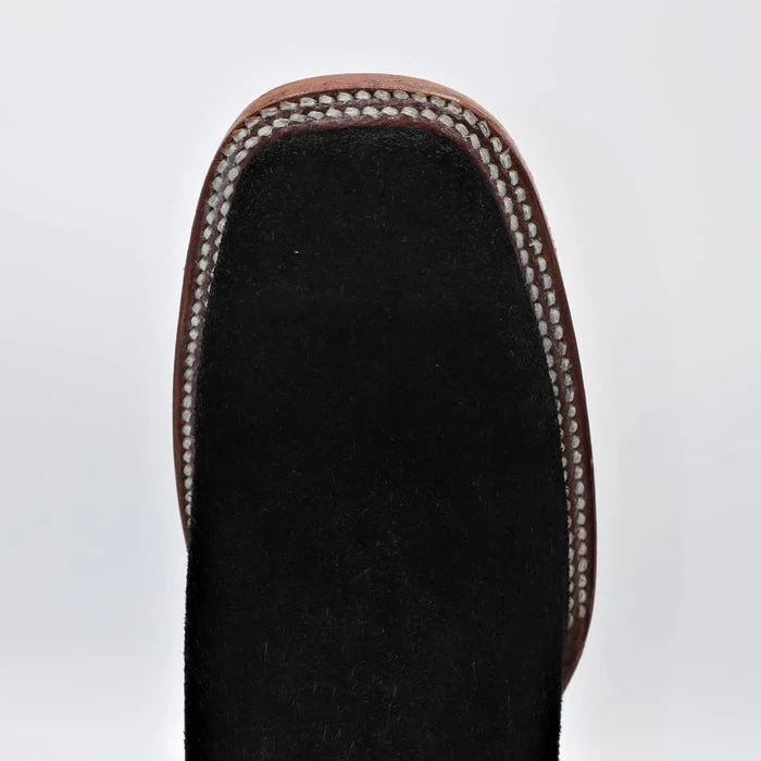 Botines Charros Quincy de Gamuza con Punta Cuadrada Negro - Image 6