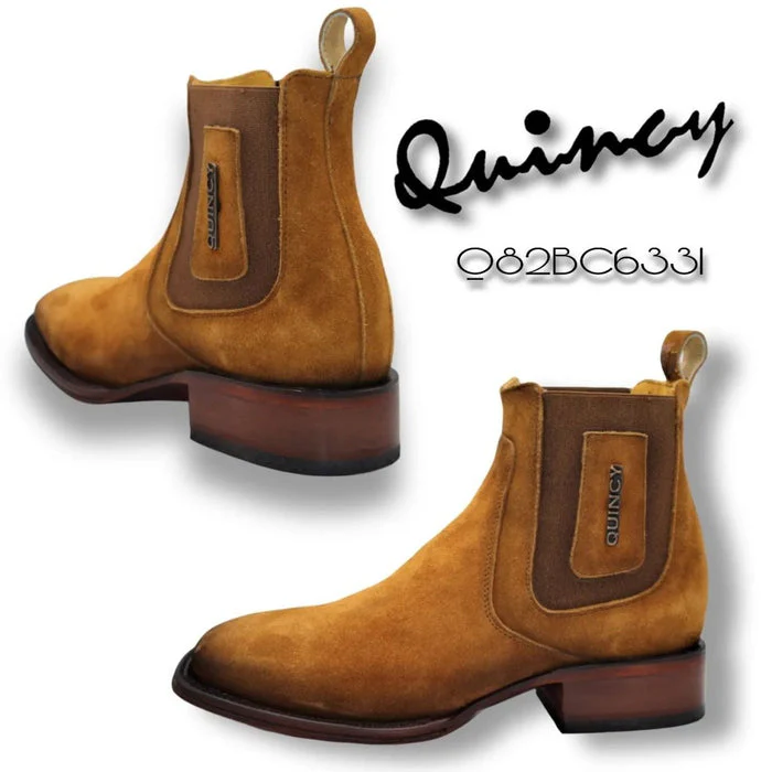 Botin Charro Quincy de Gamuza con Punta Cuadrada - Image 3