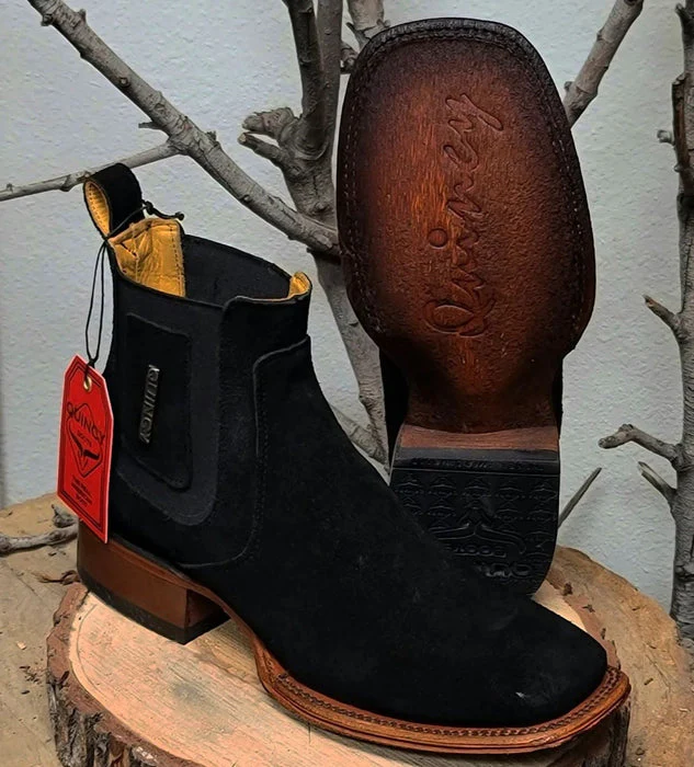 Botines Charros Quincy de Gamuza con Punta Cuadrada - Image 2