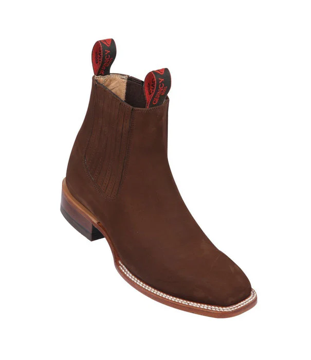 Botines Charros Quincy de Gamuza con Punta Cuadrada Cafe - Image 2