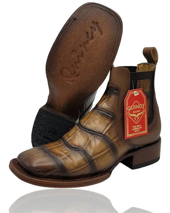Botin de Cocodrilo Grabado con Punta Cuadrada - Image 2