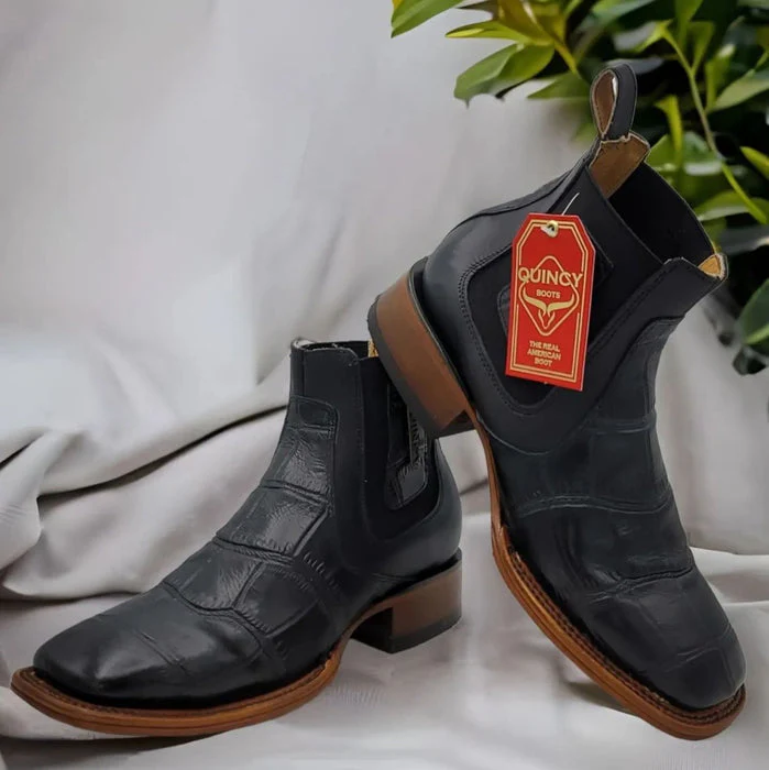 Botin de Cocodrilo Grabado con Punta Cuadrada - Image 8