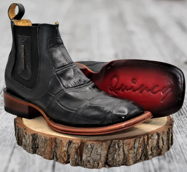 Botin de Cocodrilo Grabado con Punta Cuadrada - Image 4