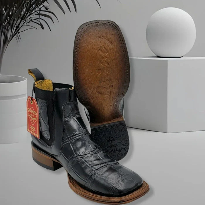 Botin de Cocodrilo Grabado con Punta Cuadrada - Image 6