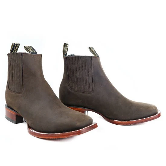 Botines Charros de Cuero Crazy Punta Cuadrada Los Altos Boots Color Cafe LAB-82B6207 - Image 2