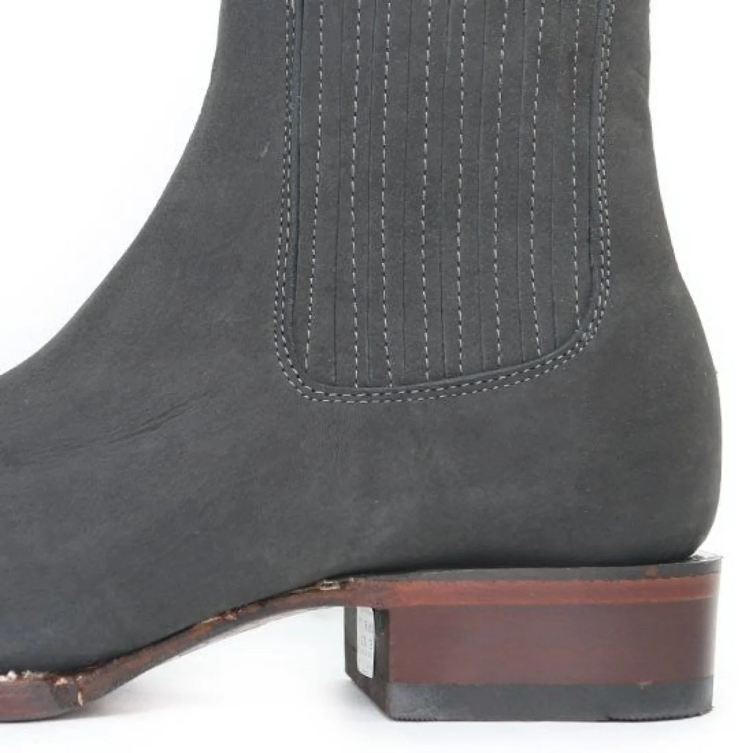 Botines Charros de Gamuza Punta Cuadrada Los Altos Boots Color Gris LAB-82B6309 - Image 3