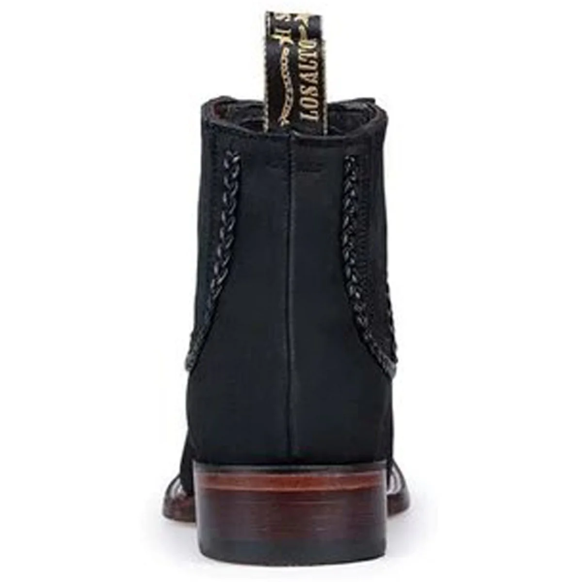 Botines Charros de Gamuza Punta Cuadrada para Mujer Color Negro LAB-32B6305 - Image 6