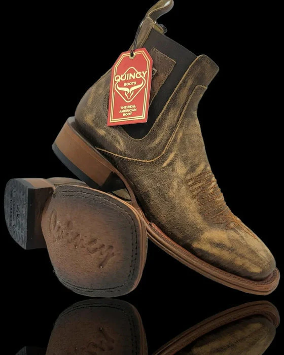 Botines Charros Quincy con Punta Cuadrada Color Miel - Image 5