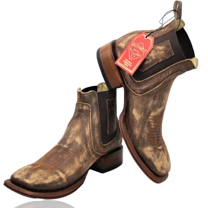 Botines Charros Quincy con Punta Cuadrada Color Miel - Image 7