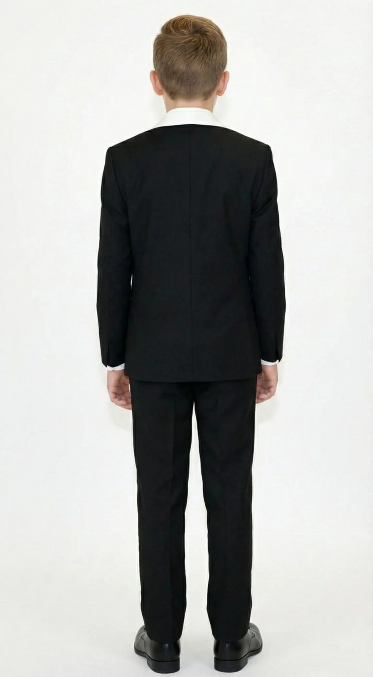 Boys Black Tuxedo Suit with White Shawl Lapel and Bow Tie | Formal Wedding & Prom Outfit Set - Image 8