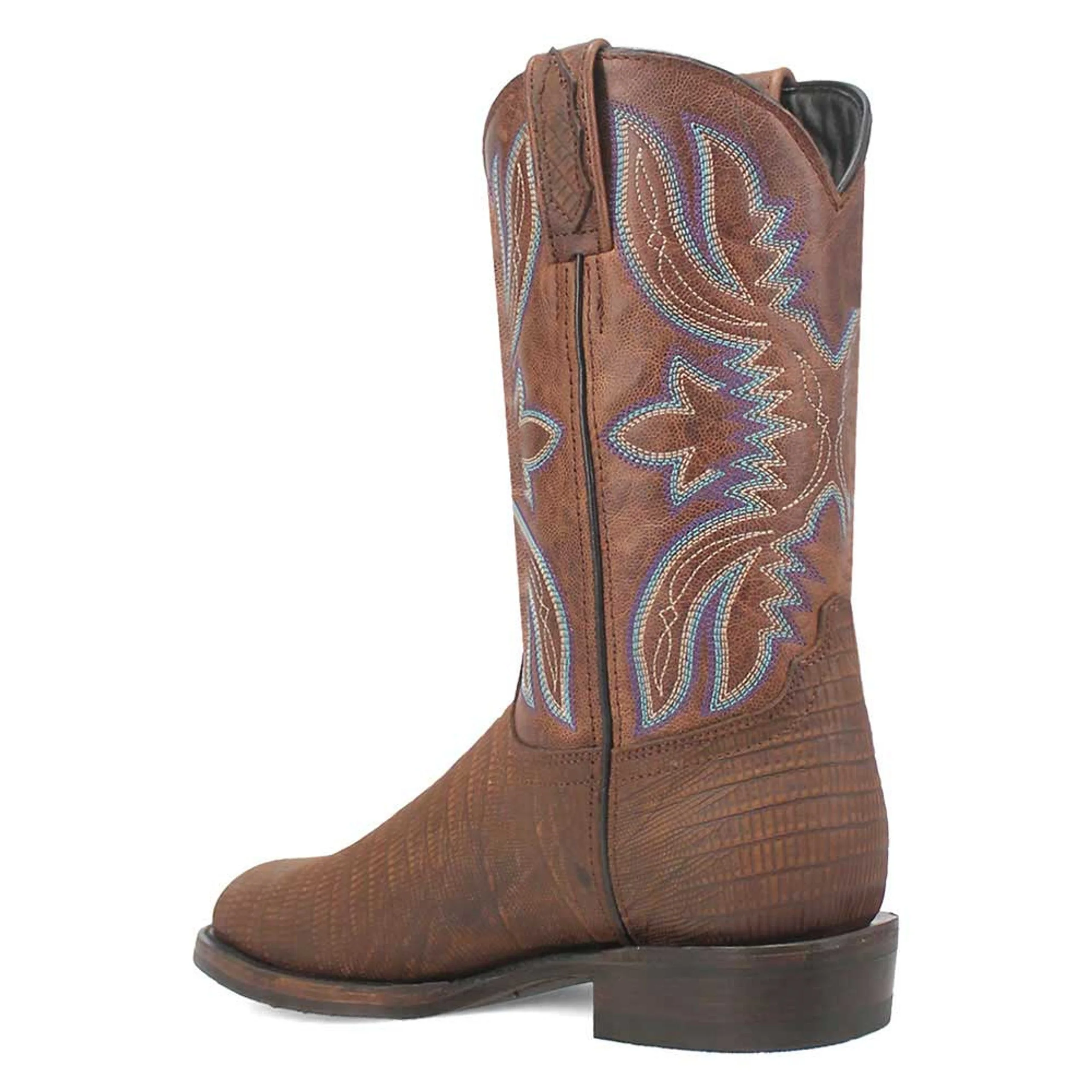 Dingo Brown Lizard Print Snip Toe Leather Boots - Image 2
