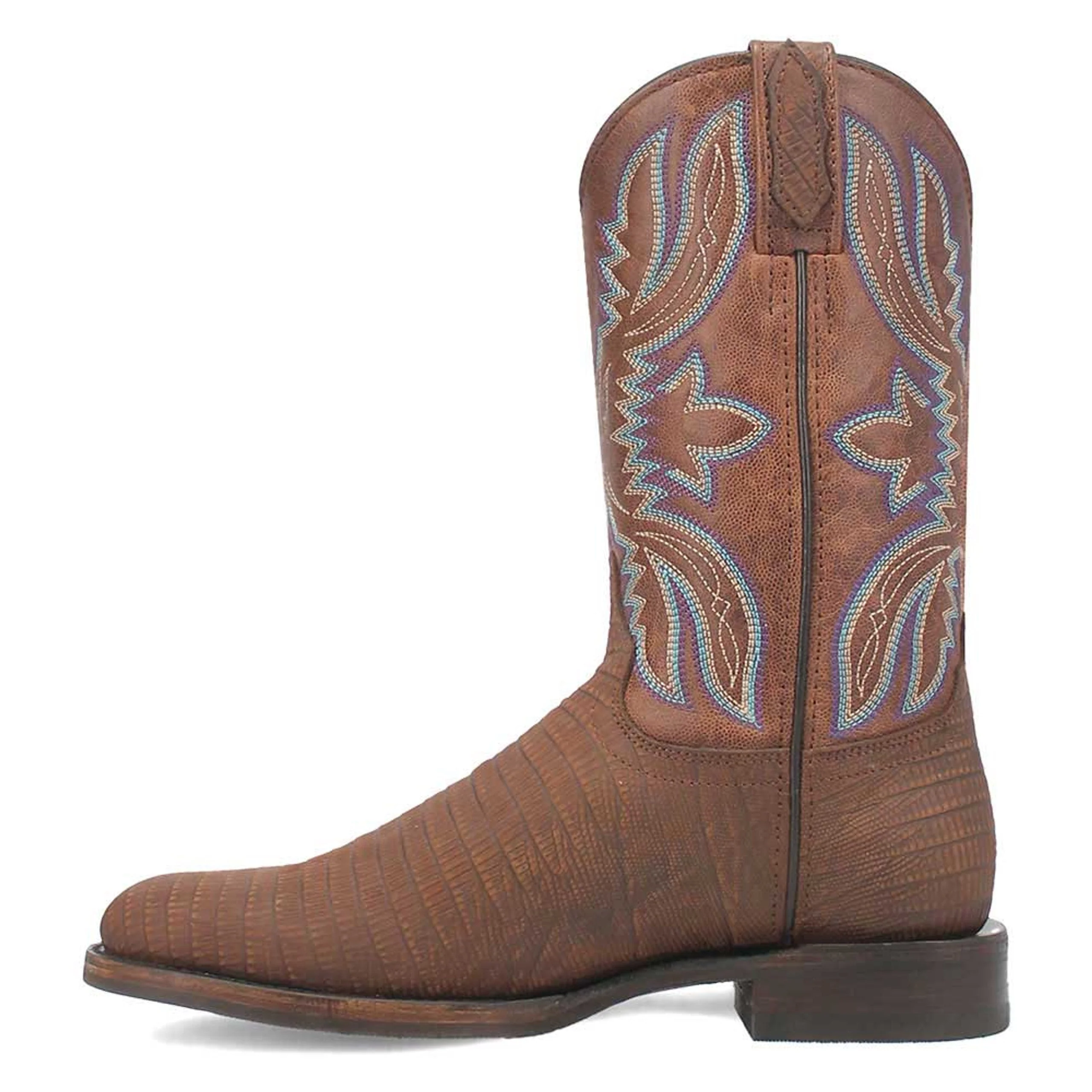 Dingo Brown Lizard Print Snip Toe Leather Boots - Image 6
