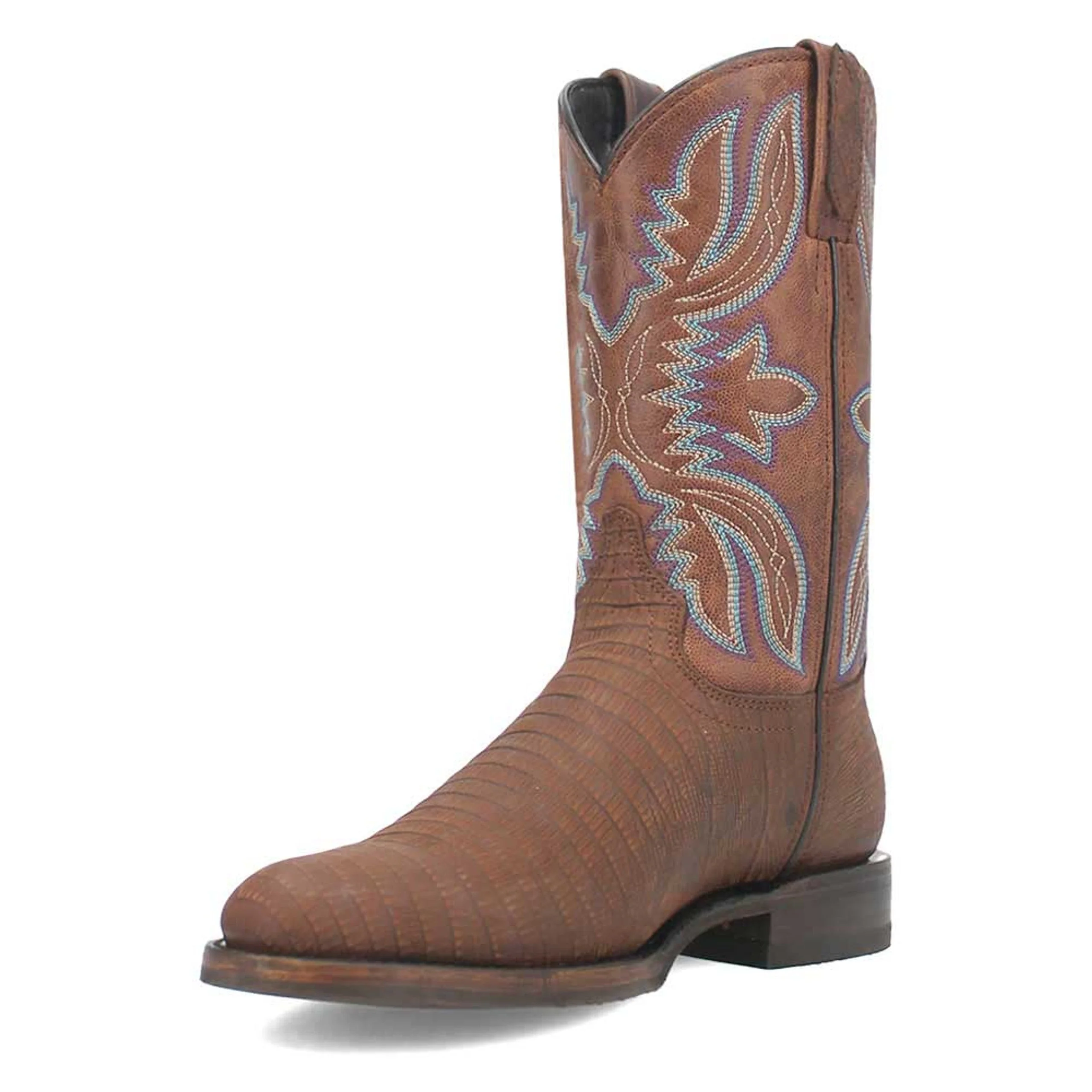 Dingo Brown Lizard Print Snip Toe Leather Boots - Image 7
