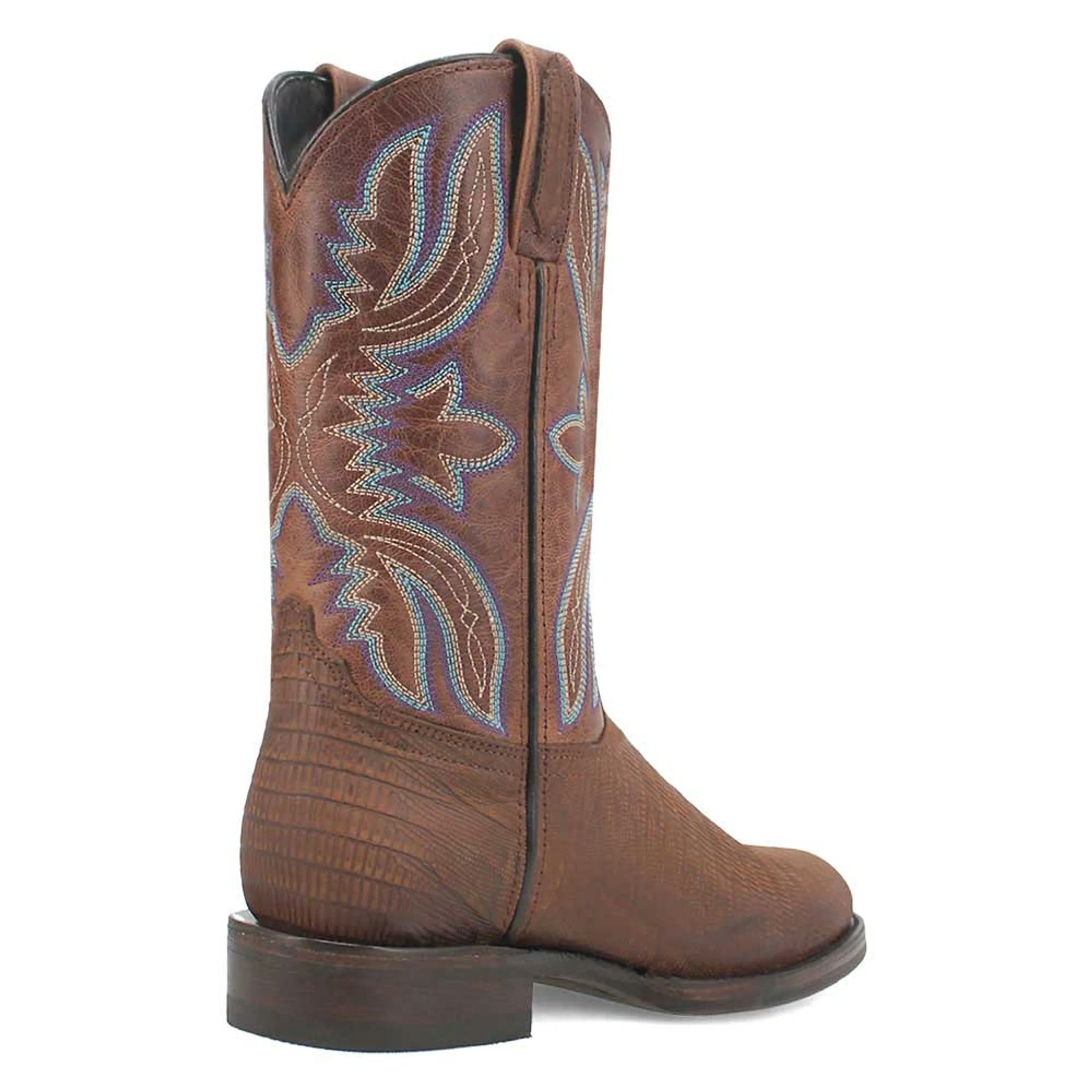 Dingo Brown Lizard Print Snip Toe Leather Boots - Image 8