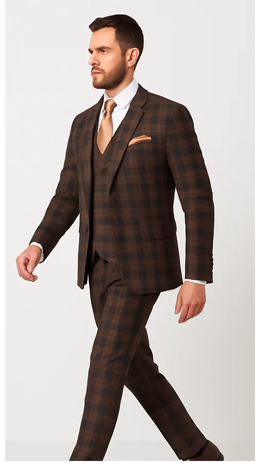 Brown Slim Fit 3-Piece Suit – Rossi Man Max Men’s Formalwear | RM1735 - Image 3